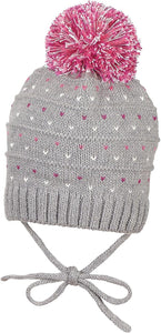 Sterntaler Girls Knitted Hat with Bobble and Ties