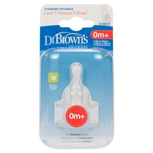 Dr. Brown's- Level 1 Silicone Nipple- 2 Pack