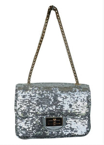 Popatu Silver Sequins Handbag