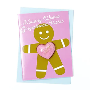 Feeling Smitten Bath Bomb Fizzy Card - Holiday Wishes Gingerbread kisses