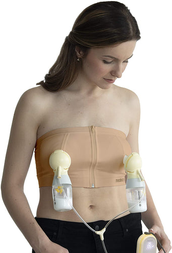 Mom's Freedom Bundle: Idaho Jones Aine Pumping Bra (Tan, XL) + Moxi  Portable Breast Pump