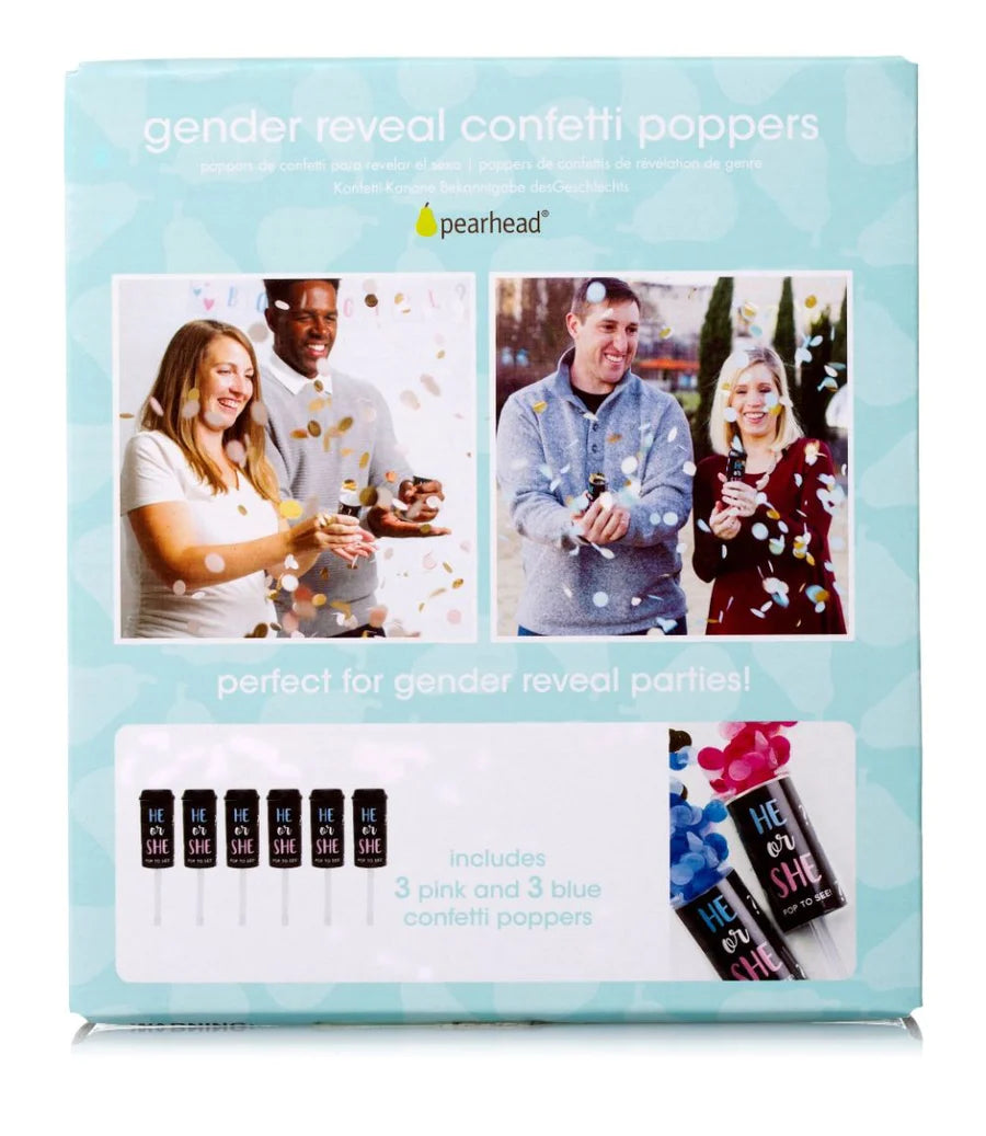 Pearhead gender reveal confetti poppers