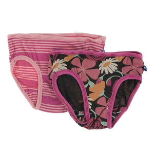Kickee Pants Girls Underwear Set-Calypso Agriculture Stripe & Zebra Market Flowers